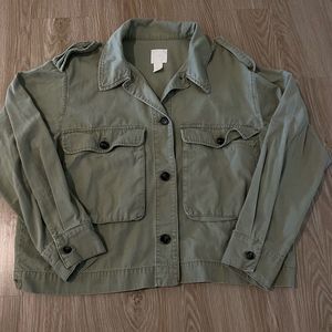 green khaki h&m utility jacket - m